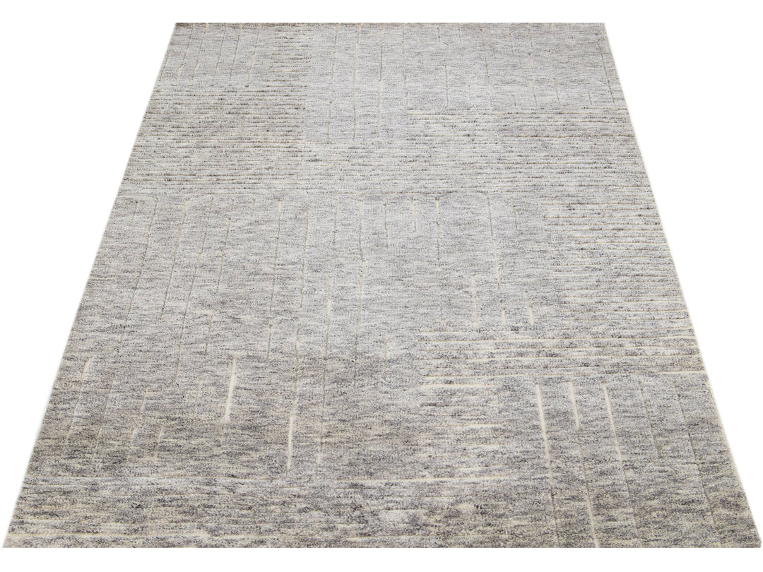 Modern Moroccan Wool Rug 5 X 8