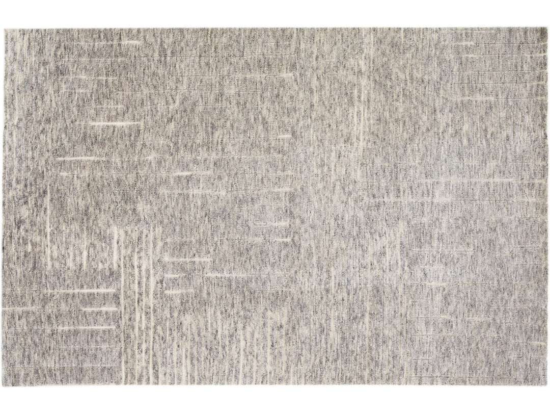 Modern Moroccan Wool Rug 5 X 8