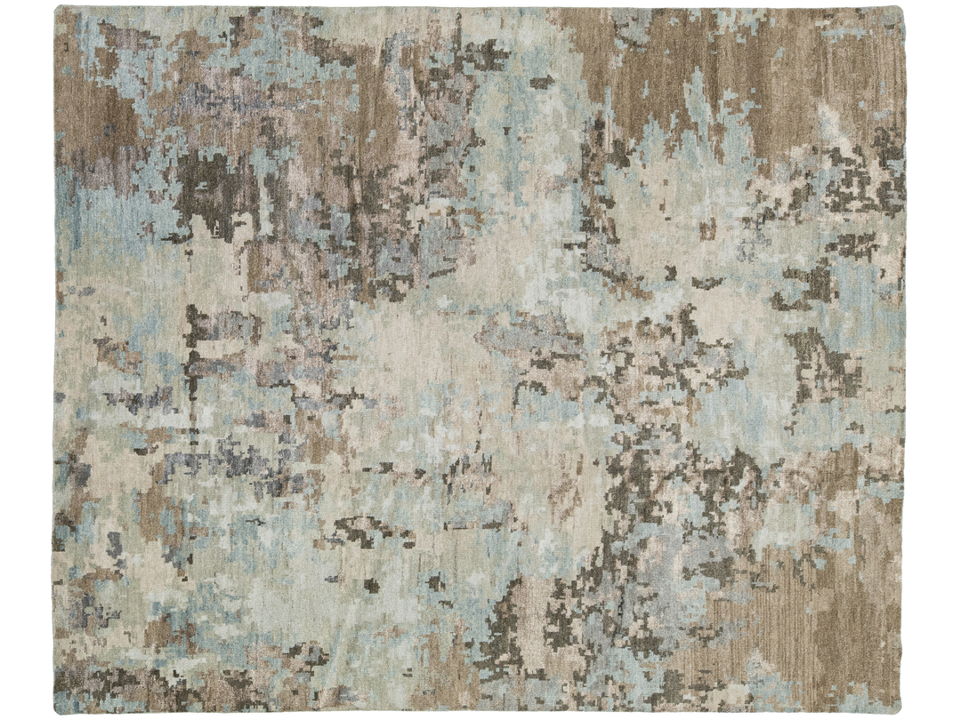 Modern Indian Wool and Silk Rug 8 X 10