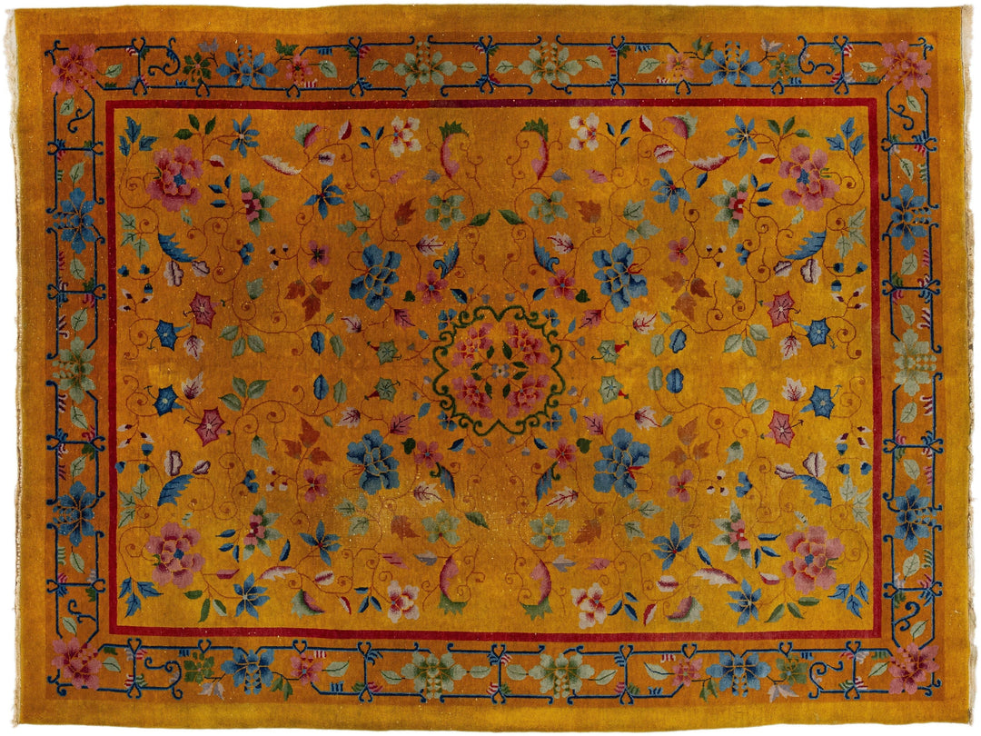 Antique Art Deco Chinese Rug 9 X 12