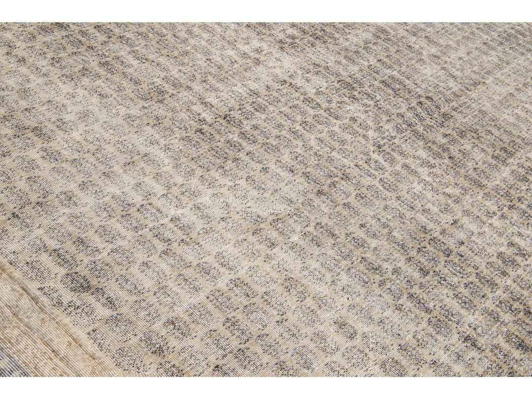 Antique Sivas Handmade Allover Designed Beige Oversize Wool Rug