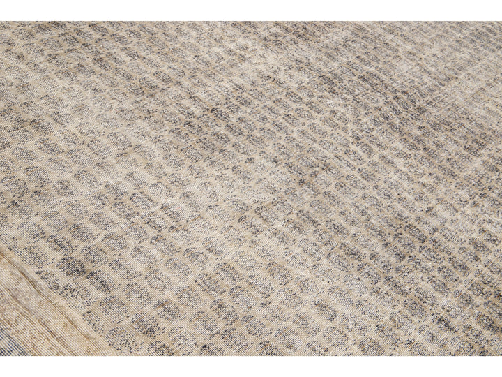 Antique Sivas Handmade Allover Designed Beige Oversize Wool Rug