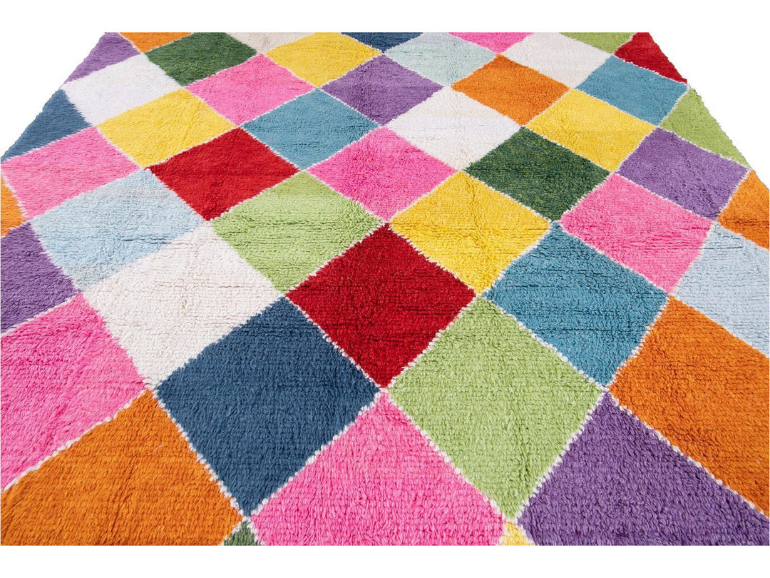 Modern Moroccan Style Wool Rug 10 X 13