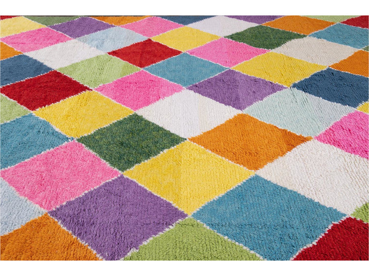 Modern Moroccan Style Wool Rug 10 X 13