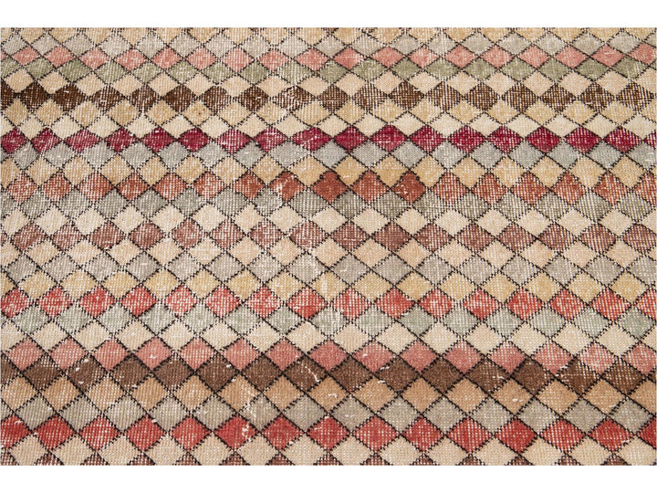 Vintage Turkish Scatter Wool Rug 4 X 6