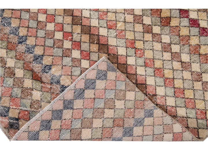 Vintage Turkish Scatter Wool Rug 4 X 6
