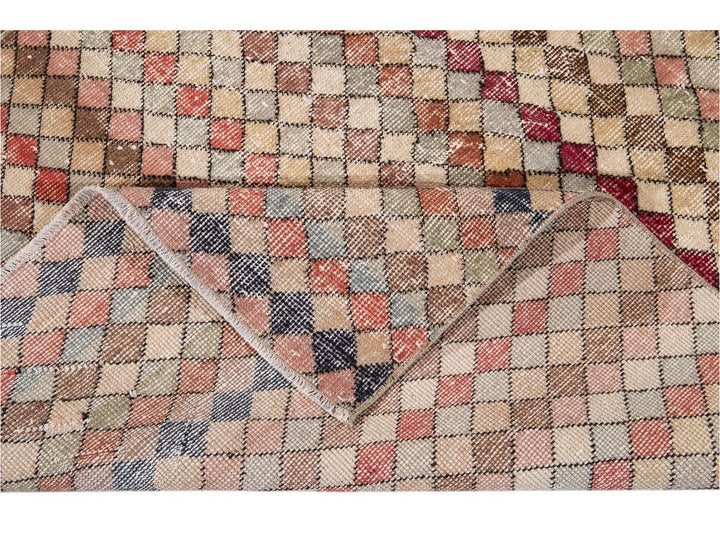 Vintage Turkish Scatter Wool Rug 4 X 6
