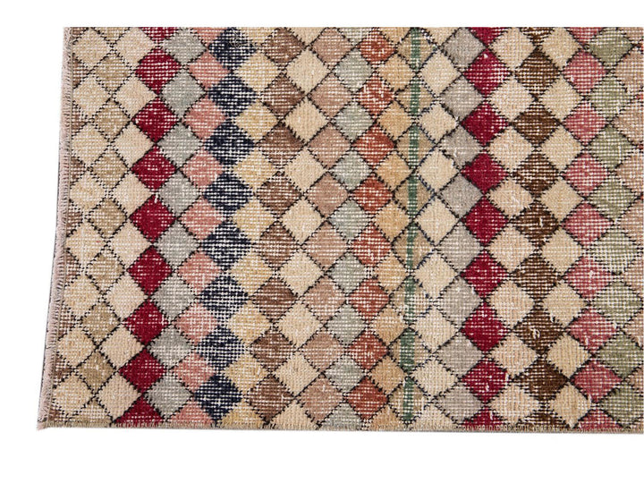 Vintage Turkish Scatter Wool Rug 4 X 6