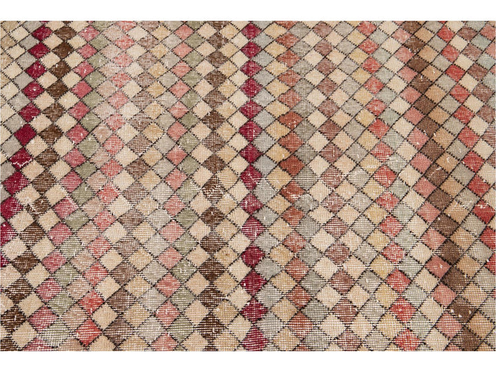 Vintage Turkish Scatter Wool Rug 4 X 6