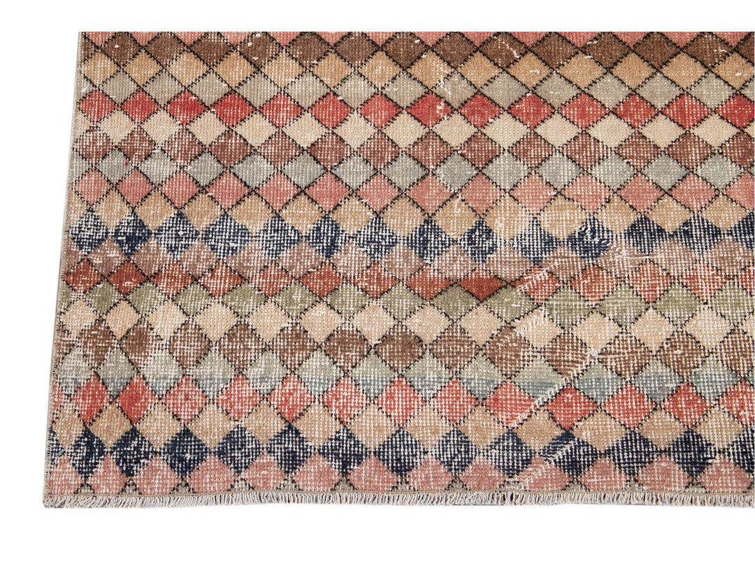 Vintage Turkish Scatter Wool Rug 4 X 6