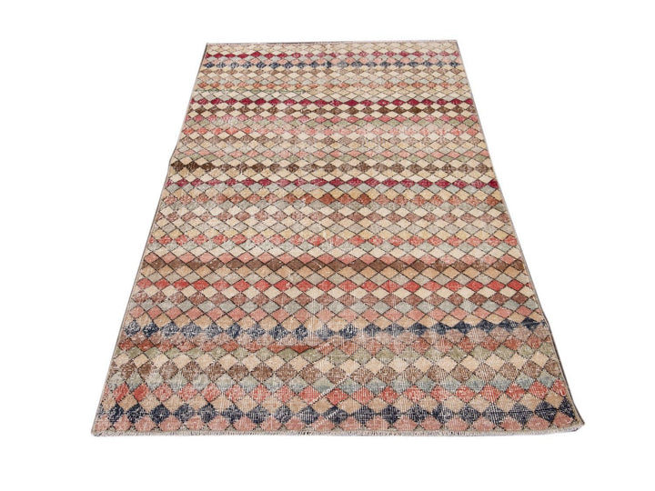 Vintage Turkish Scatter Wool Rug 4 X 6