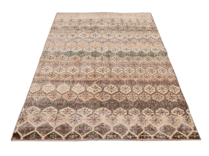 Vintage Turkish Scatter Wool Rug 4 X 6