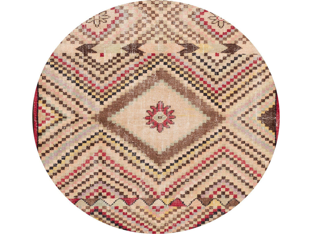 Vintage Turkish Scatter Wool Rug 4 X 7