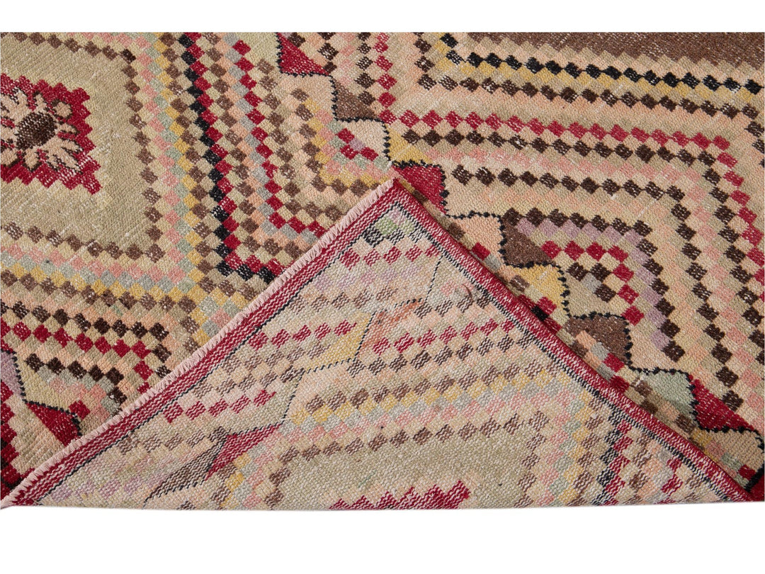 Vintage Turkish Scatter Wool Rug 4 X 7