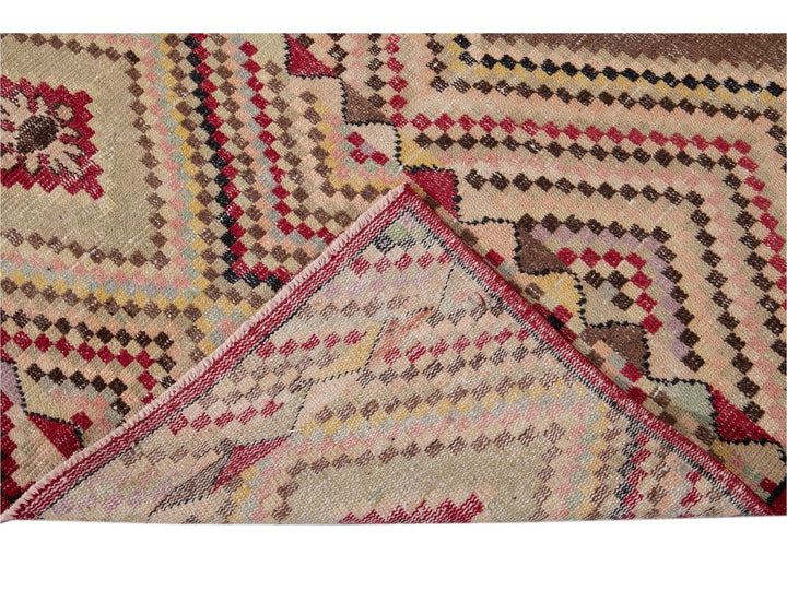 Vintage Turkish Scatter Wool Rug 4 X 7