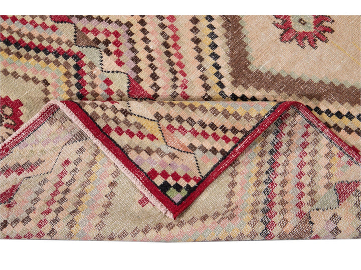 Vintage Turkish Scatter Wool Rug 4 X 7