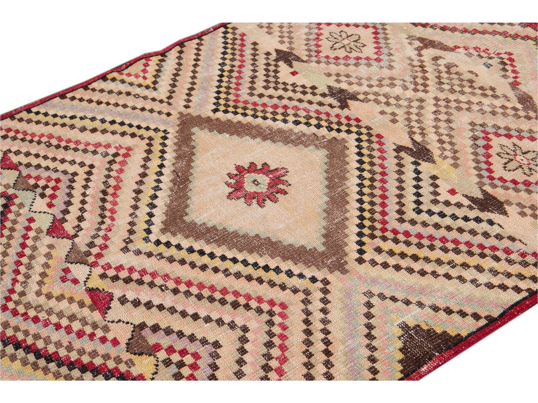Vintage Turkish Scatter Wool Rug 4 X 7
