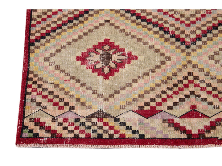 Vintage Turkish Scatter Wool Rug 4 X 7