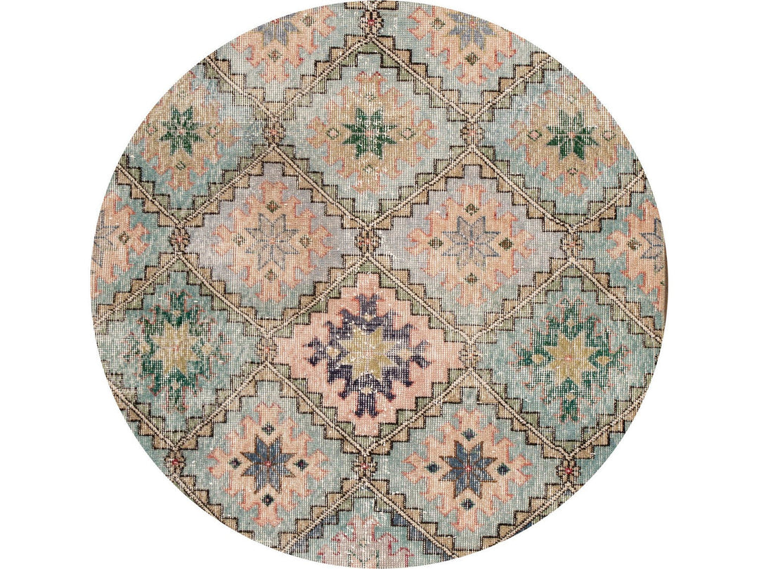 Vintage Turkish Scatter Wool Rug 4 X 7