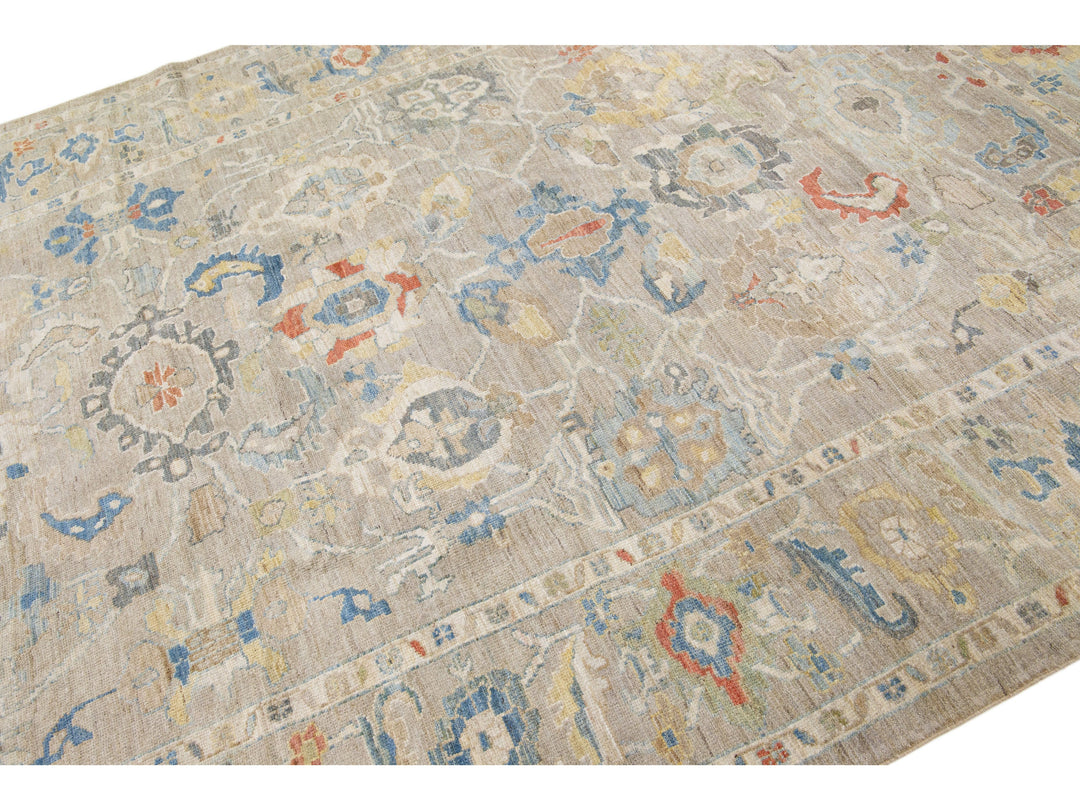 Modern Sultanabad Wool Rug 9 X 13