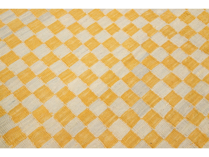 Modern Kilim Wool Rug 11 X 14