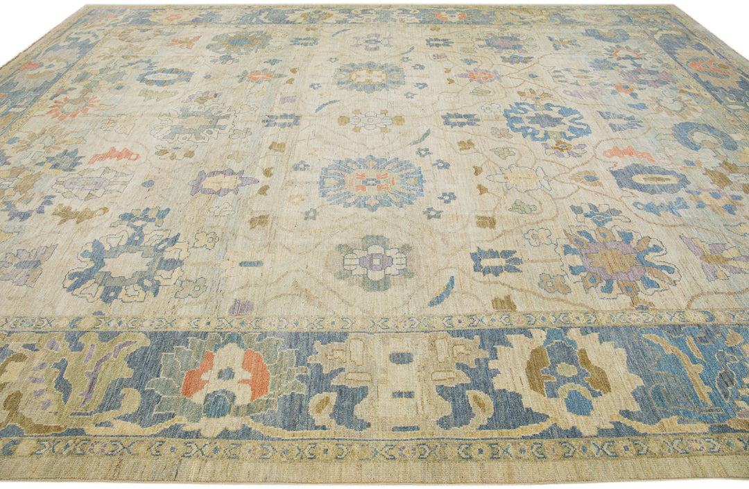 Modern Sultanabad Wool Rug 13 X 16