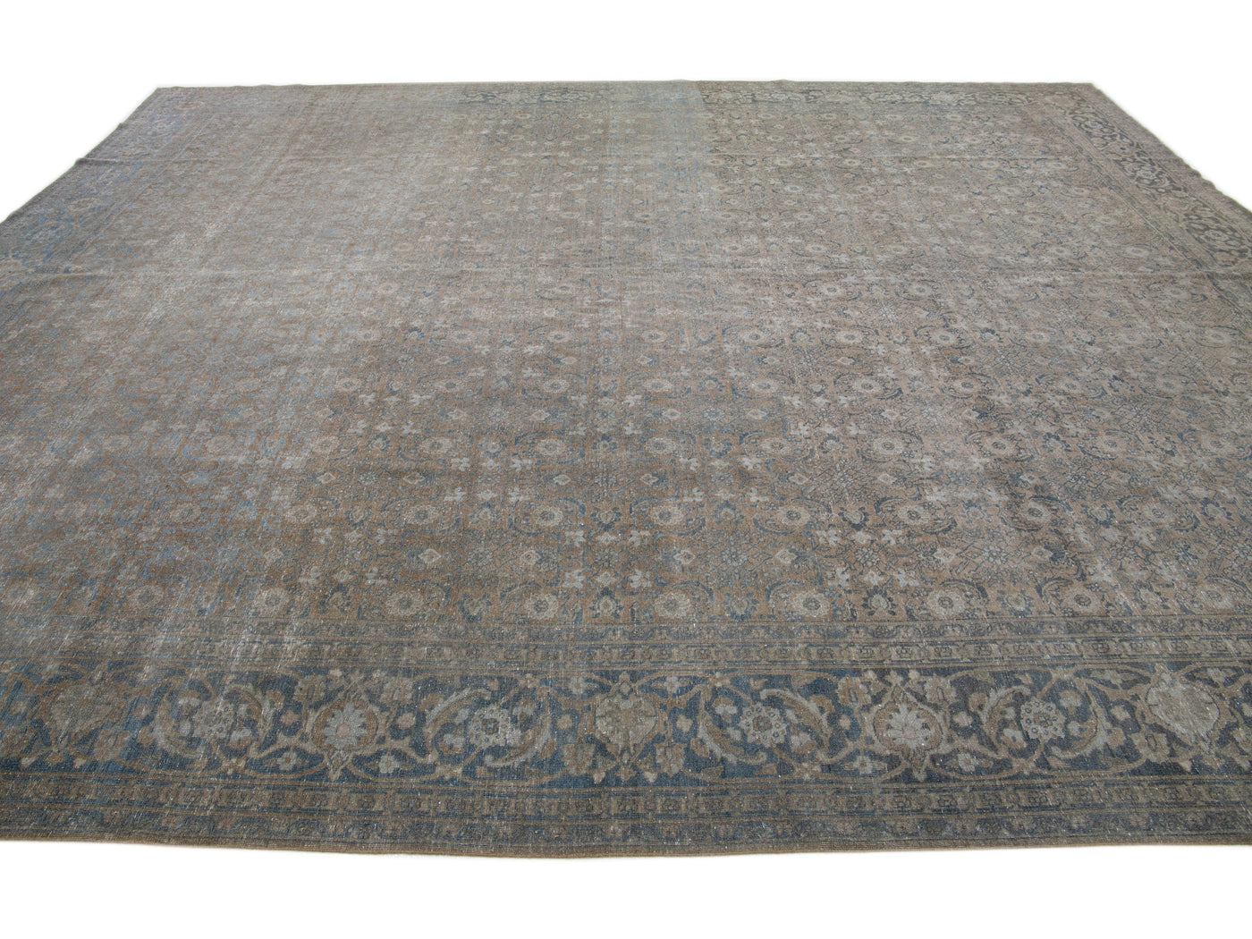 Antique Tabriz Wool Rug 12 X 15