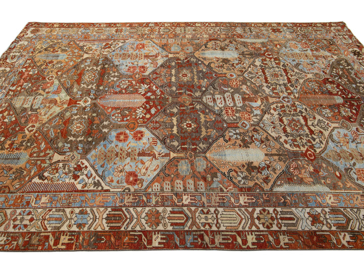 Antique Bakhtiari Wool Rug 7 X 10