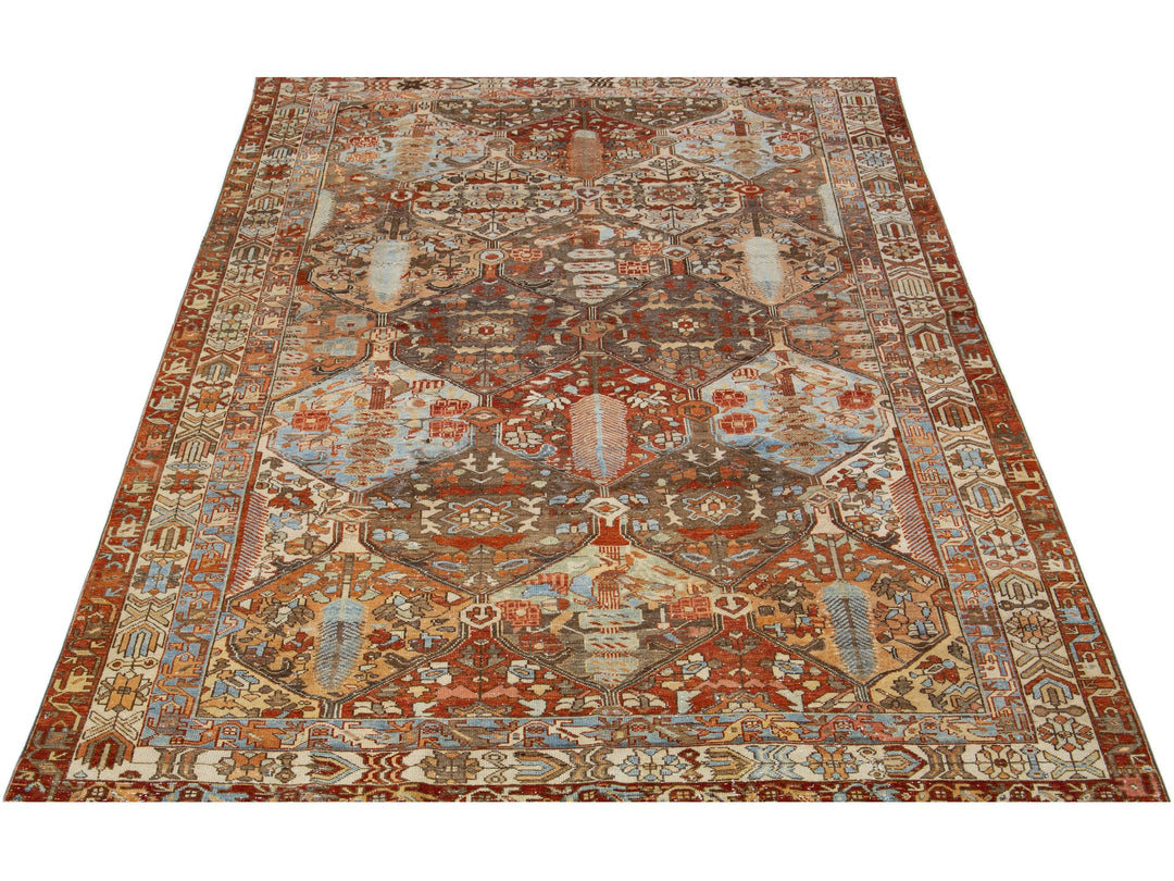 Antique Bakhtiari Wool Rug 7 X 10