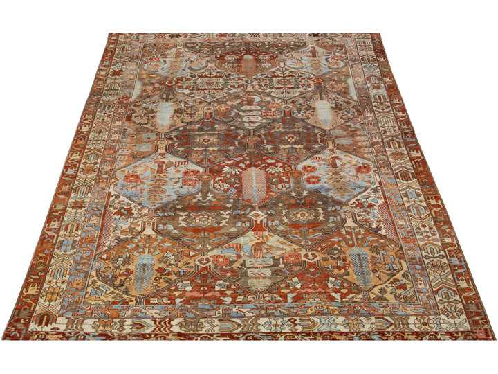 Antique Bakhtiari Wool Rug 7 X 10