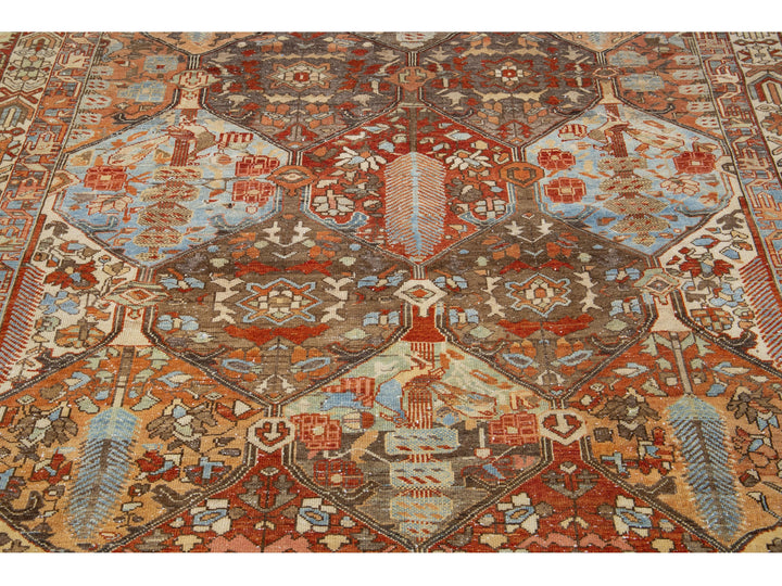Antique Bakhtiari Wool Rug 7 X 10