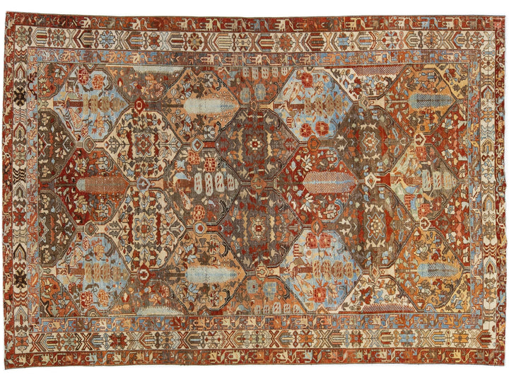 Antique Bakhtiari Wool Rug 7 X 10