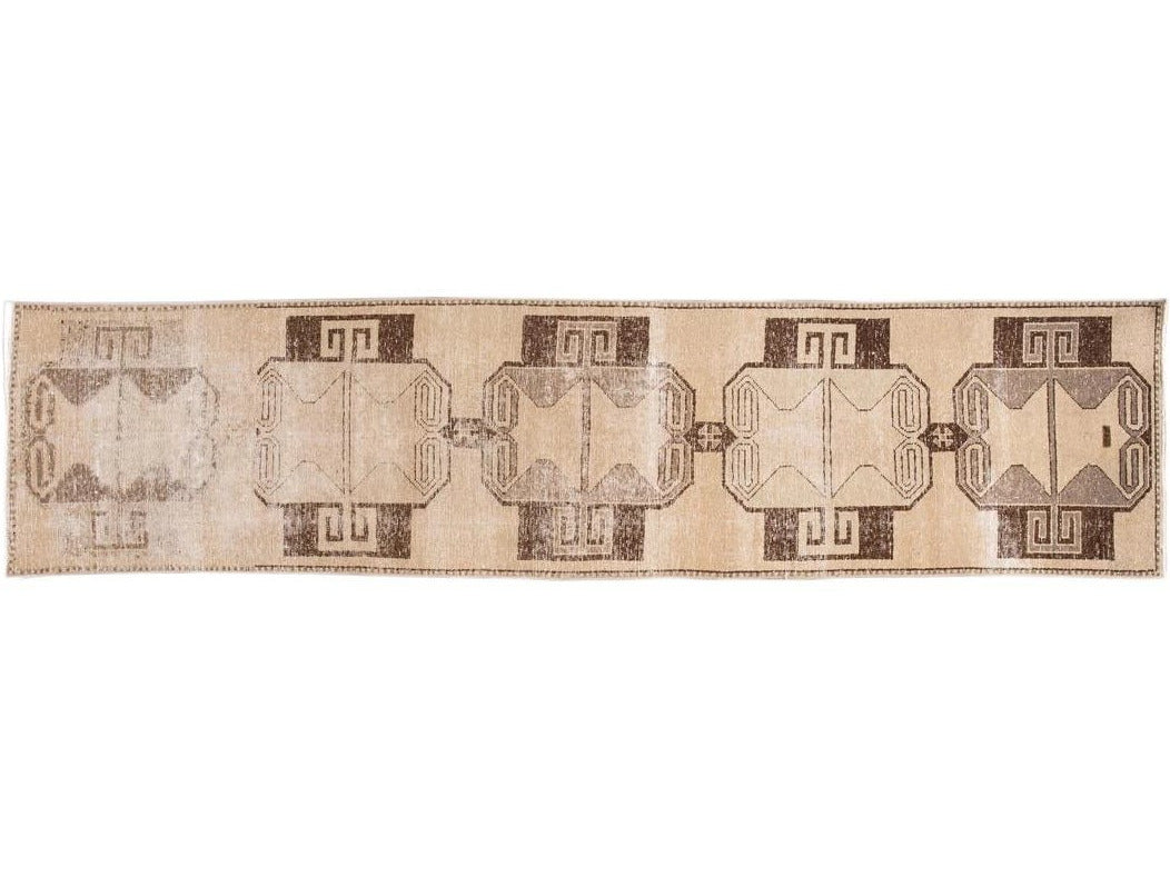 Mid 20th Century Vintage Turkish Wool Runner 3 X 12