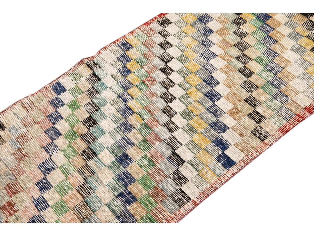 Mid-20th Century Vintage Turkish Wool Runner Rug, 2 X 9