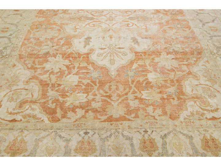 Antique Agra Wool Rug 9 X 12