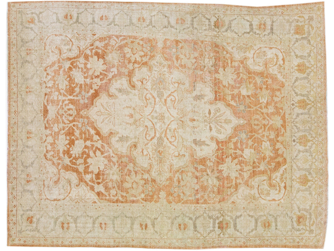 Antique Agra Wool Rug 9 X 12