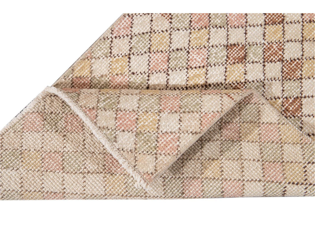 Vintage Art Deco Wool Runner 2 X 5