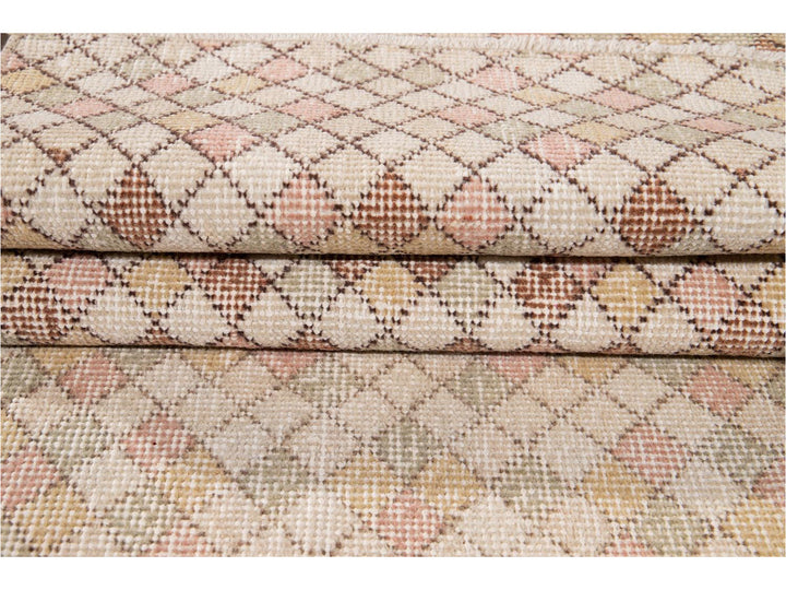 Vintage Art Deco Wool Runner 2 X 5