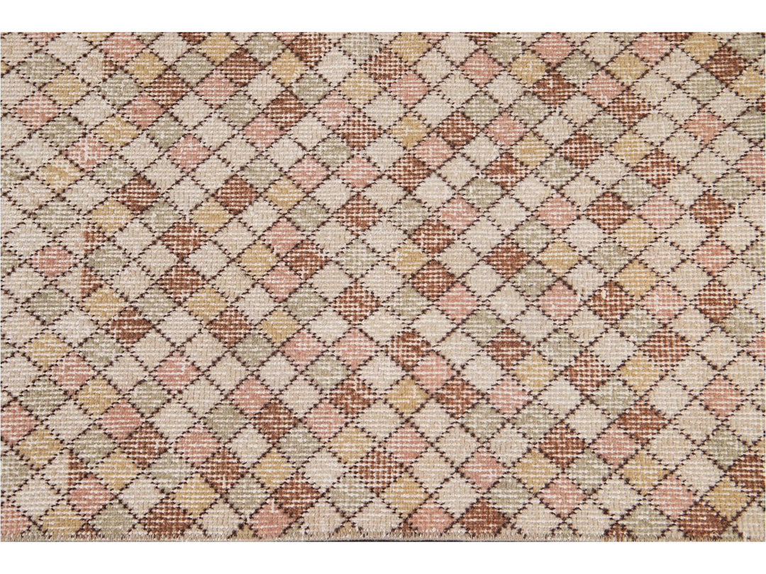 Vintage Art Deco Wool Runner 2 X 5