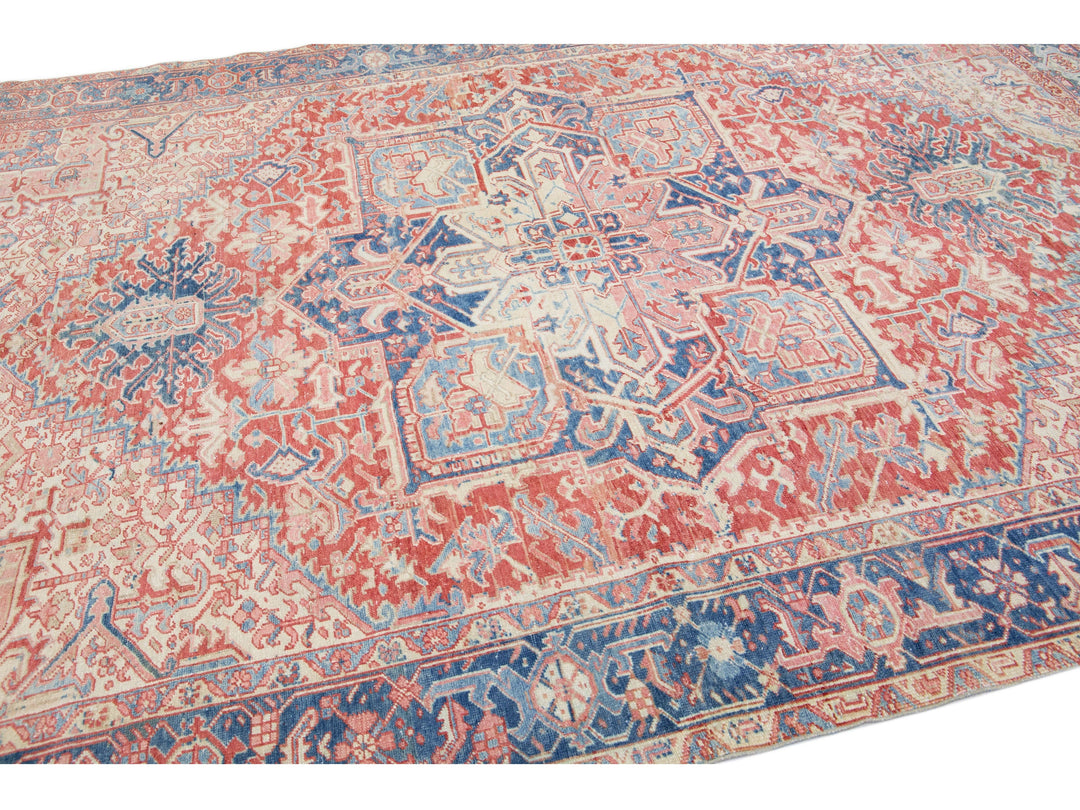 Antique Heriz Wool Rug 8 X 11