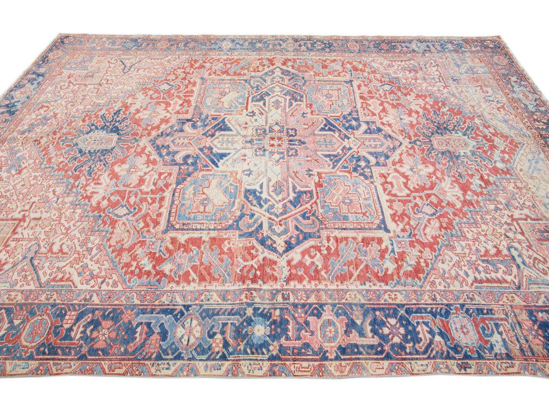 Antique Heriz Wool Rug 8 X 11