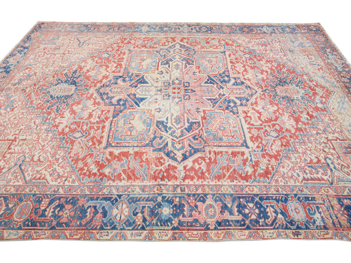 Antique Heriz Wool Rug 8 X 11