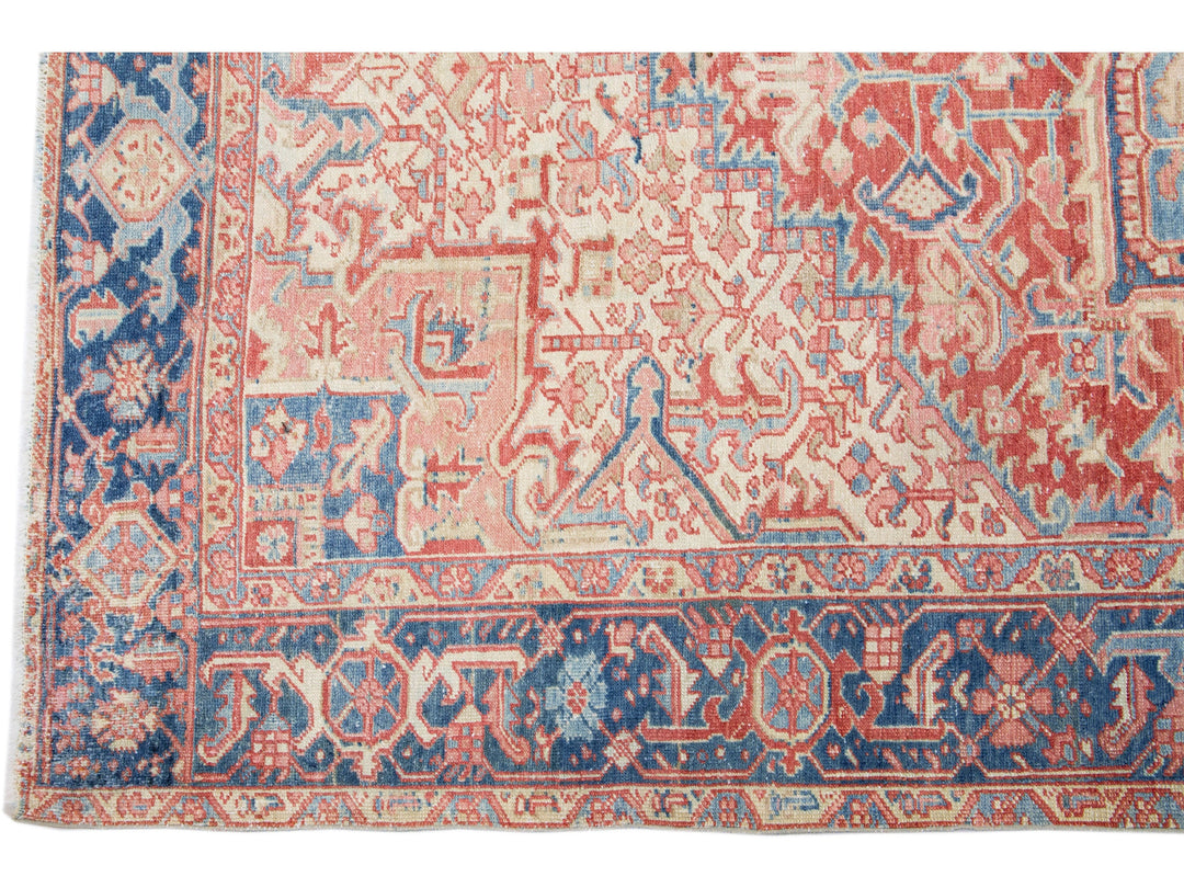 Antique Heriz Wool Rug 8 X 11