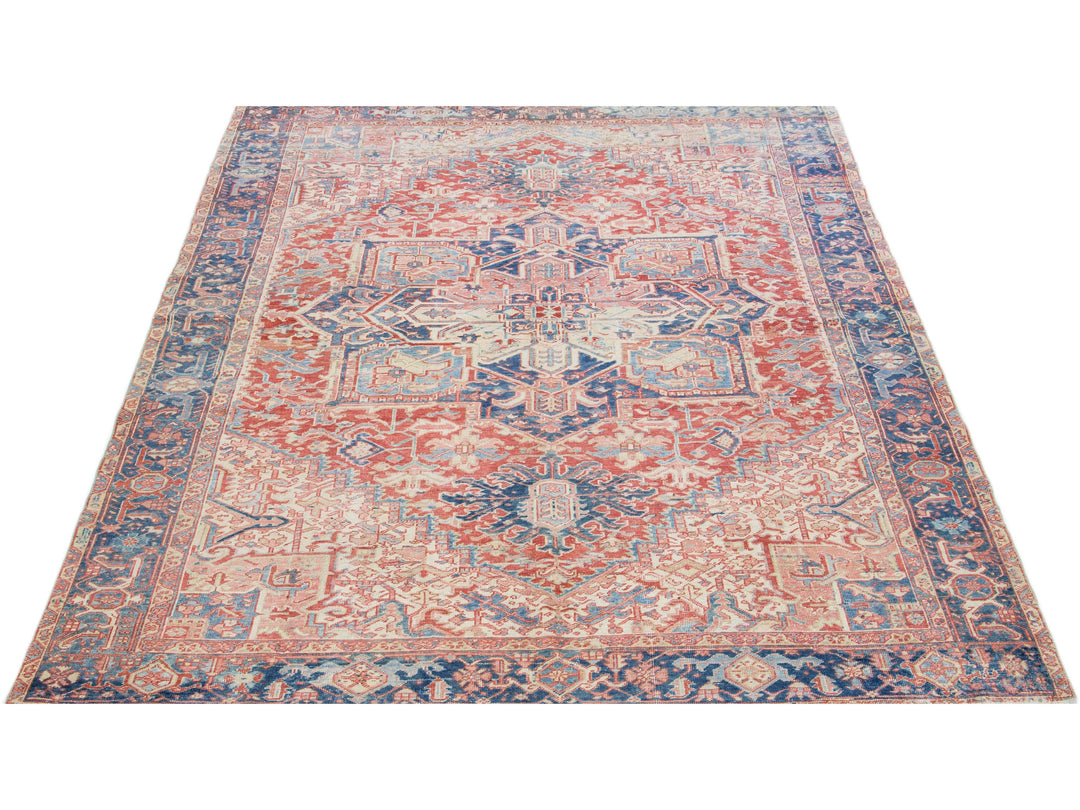 Antique Heriz Wool Rug 8 X 11