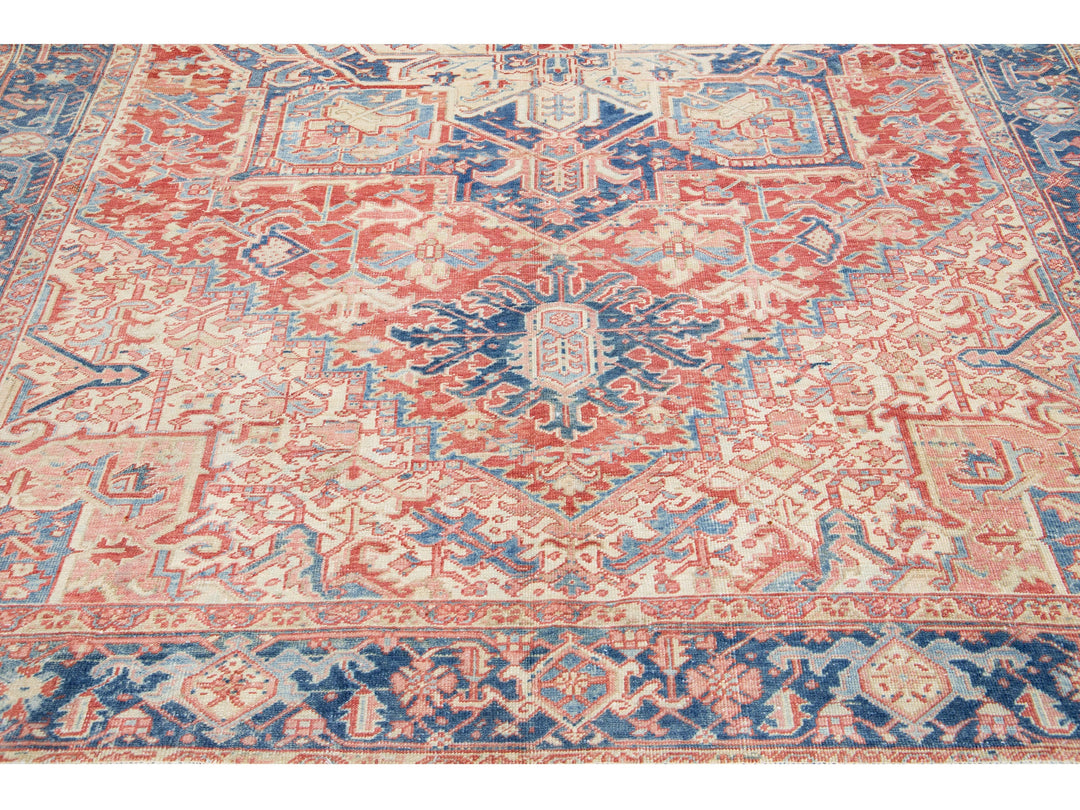 Antique Heriz Wool Rug 8 X 11