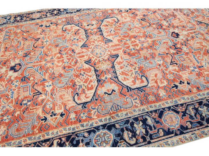 Antique Heriz Wool Rug 8 X 11