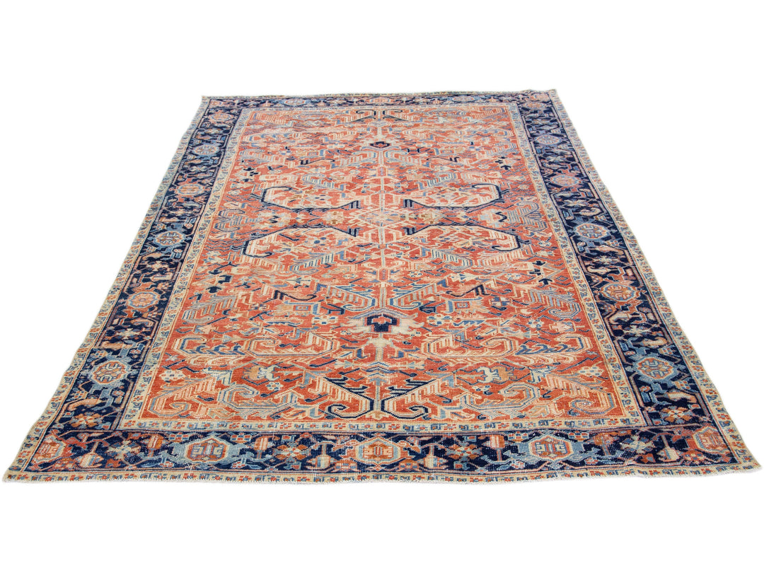 Antique Heriz Wool Rug 8 X 11