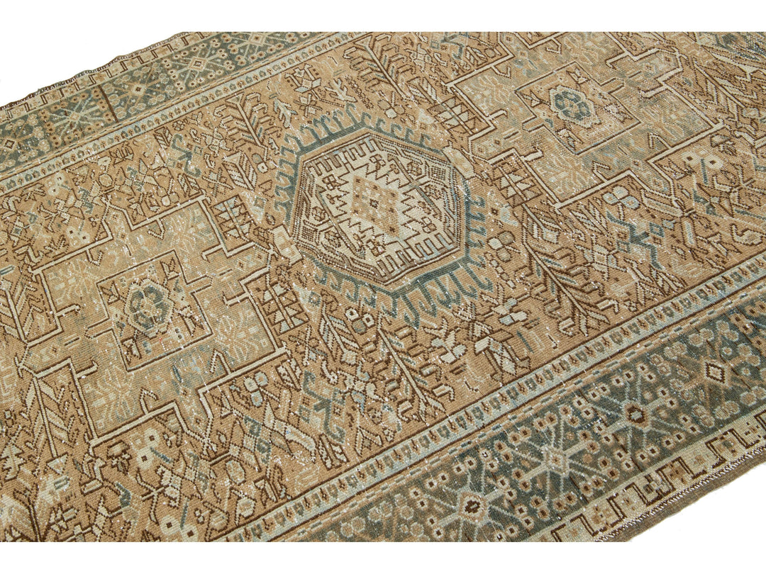 Antique Heriz Wool Runner 5 X 13