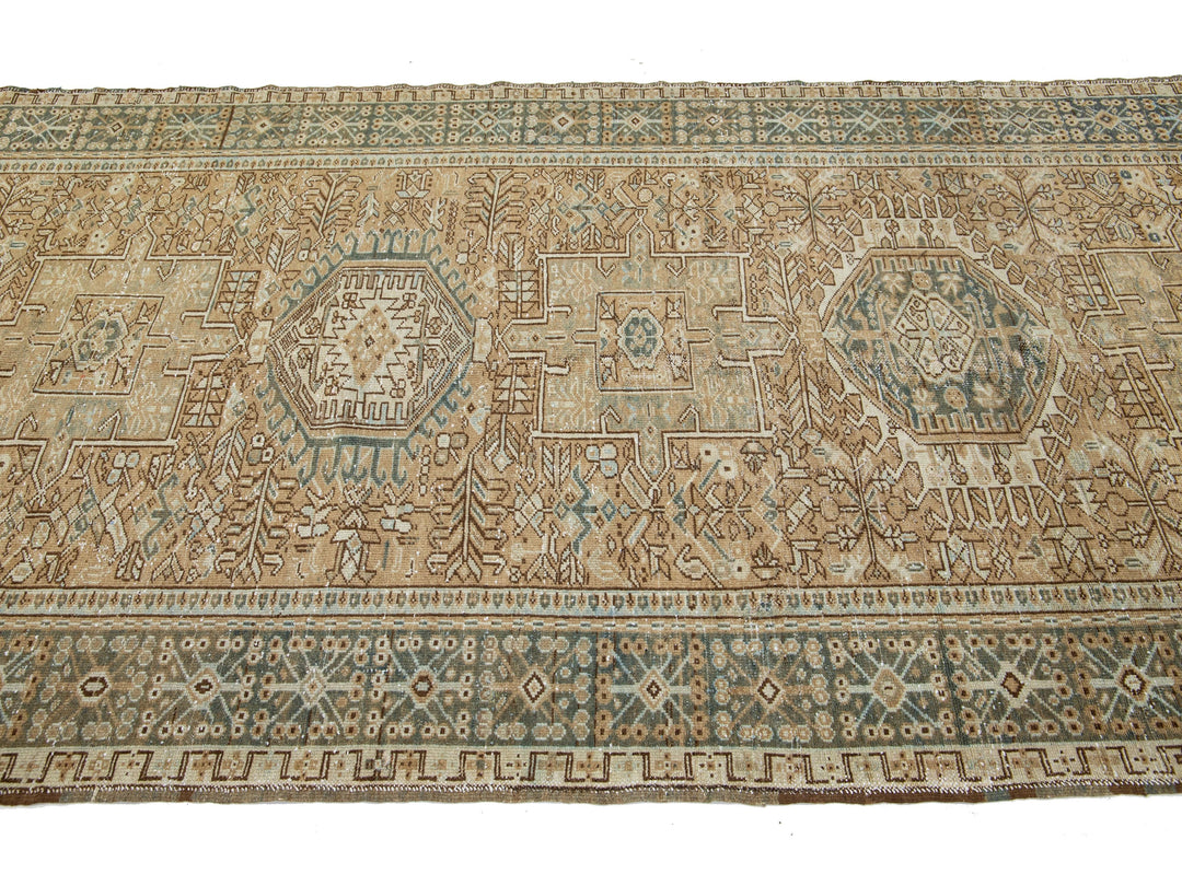 Antique Heriz Wool Runner 5 X 13