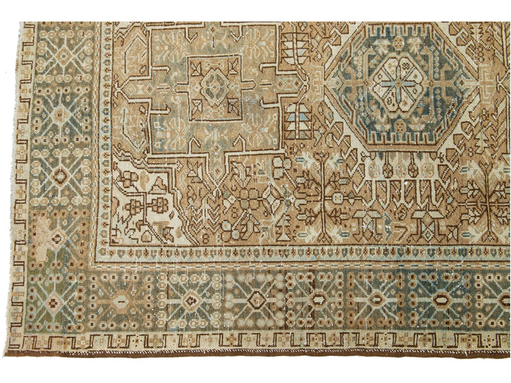 Antique Heriz Wool Runner 5 X 13